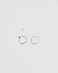 Country Road - Double Hoop Stud Earring Pack Of 2