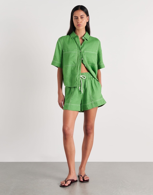 Jag - Gigi Linen Relaxed Short Sleeve Shirt