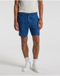 Calibre - Washed Linen Shorts Indigo