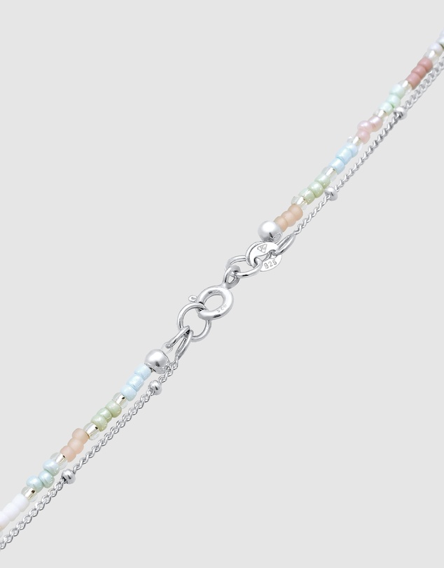 Elli Jewelry - Necklace Layer Beads Pastel with Freshwater Pearls in 925 Sterling Silver