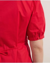 Atmos&Here Curvy - Nora Puff Sleeve Wrap Shirt