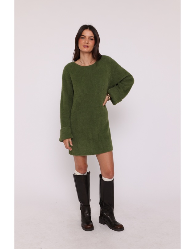 Petal & Pup - Mitchell Knit Mini Dress - Olive