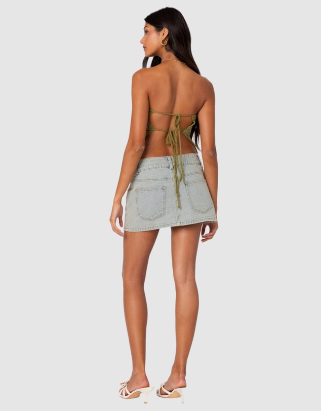 EDIKTED - Niki Crochet Strapless Top