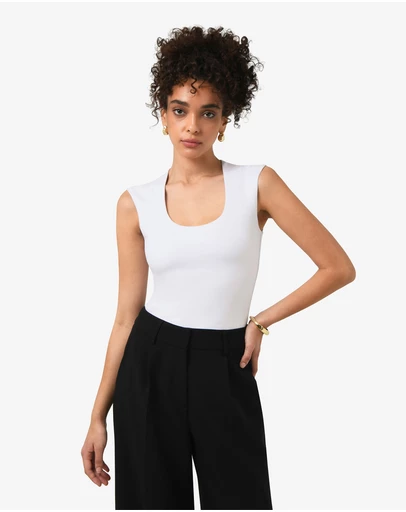 Forcast - Soho Rounded Square Neck Top