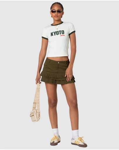 EDIKTED - Layered Pleats Mini Skirt