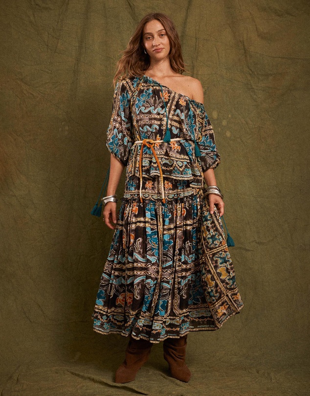 KINGA CSILLA - Tatum Asa Shirred Maxi Skirt