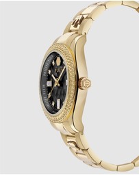 Philipp Plein - Queen 38mm Black Dial and Gold-tone bracelet