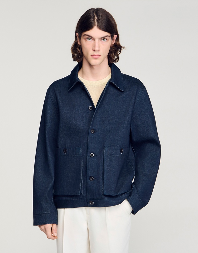 Sandro - Worker Oversize Raw Denim Jacket