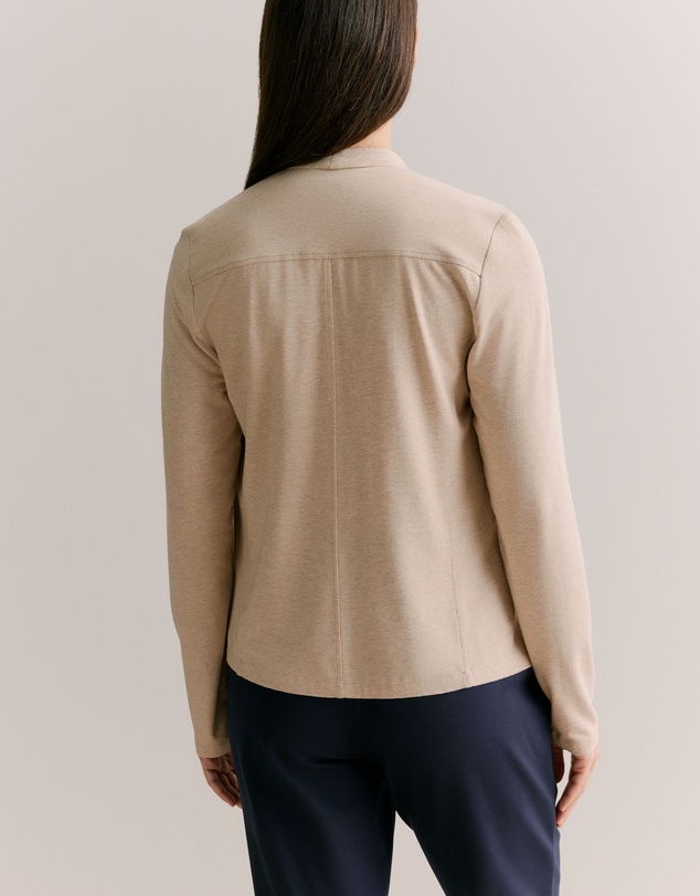 Trenery - Bamboo Viscose Marle Jacket in Oatmeal Marle