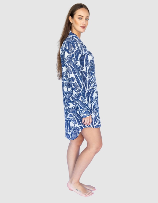 Sant And Abel - Women's Martinique® Blue Banana Leaf Night Shirt