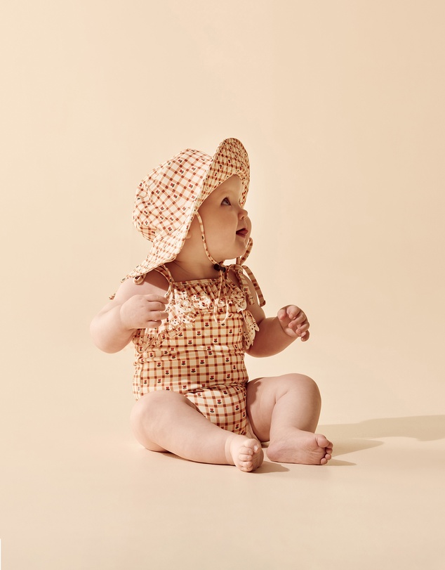 Wilson & Frenchy - Checkerberry Cutwork Swimsuit - Babies-Kids