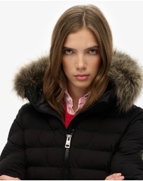 Superdry - Fuji Faux Fur Slim Fit Hood Padded Jacket