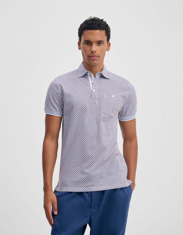 Oxford - Milo Print Jersey Polo With Pocket