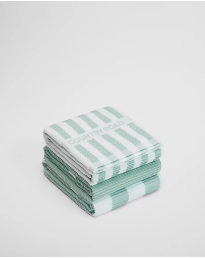 Country Road - Cr Stripe Australian Cotton Tea Towel Pack Of 3