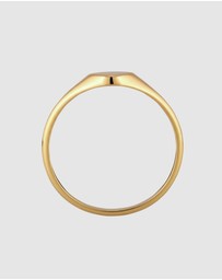 Elli Jewelry - Ring Signet 925 Sterling Silver Gold-Plated