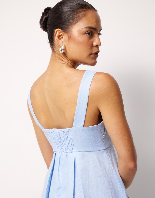 AERE - Quinn Embroidered Linen Maxi Dress