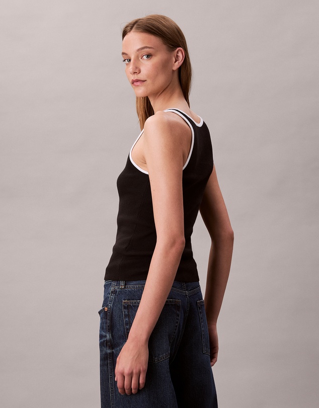 Calvin Klein Jeans - Contrast Trim Ribbed Tank Top