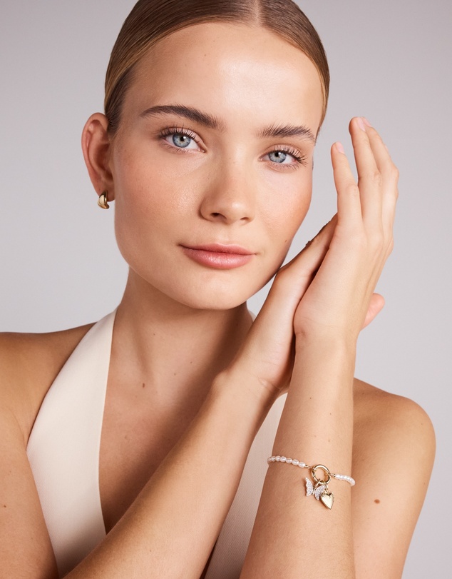 Michael Hill - 3-3.5mm Cultured Freshwater Pearl Open Chain Bracelet in 10kt Yellow Gold