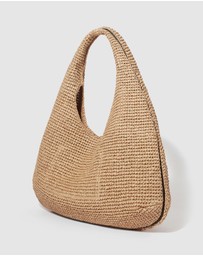 & Other Stories - Leather-Piping Straw Shoulder Bag