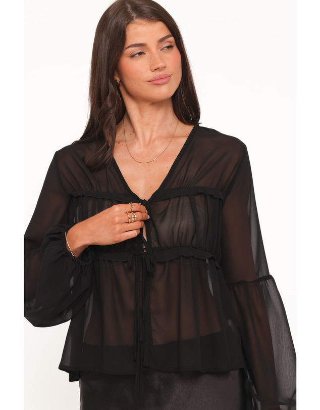 Petal & Pup - Chiaro Sheer Top - Black