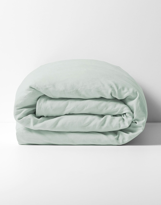 Aura Home - Evie Stonewash Organic Cotton Quilt Cover in Mist