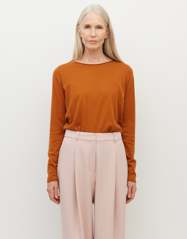 JH Lounge - JHL Crew L/S T (Fine Cotton Cashmere) Tobacco