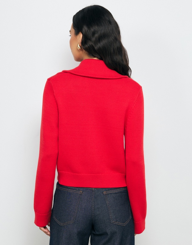 AERE - Lali Organic Cotton Zip Knit Cardigan