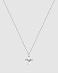 Elli Jewelry - Kids - Necklace Kids Cross Heart Crystals 925 Sterling Silver