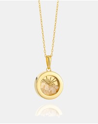 Rachel Jackson - Small Deco Sun Amulet June Birthstone Rainbow Moonstone Necklace (Wisdom & Luck)