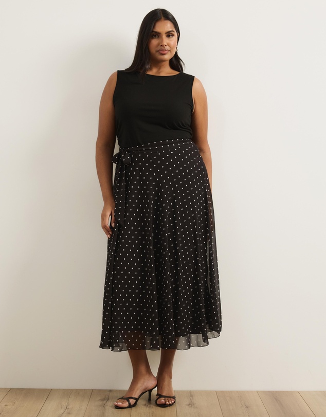 Atmos&Here Curvy - Rumi Polka Dot Maxi Skirt