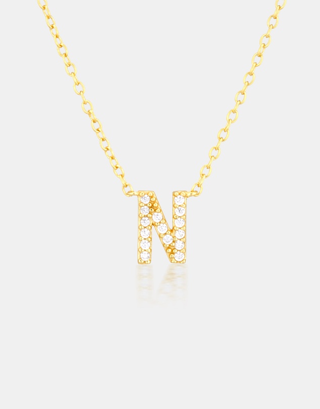 The Silver Collective - A-Z Letter Necklace - N