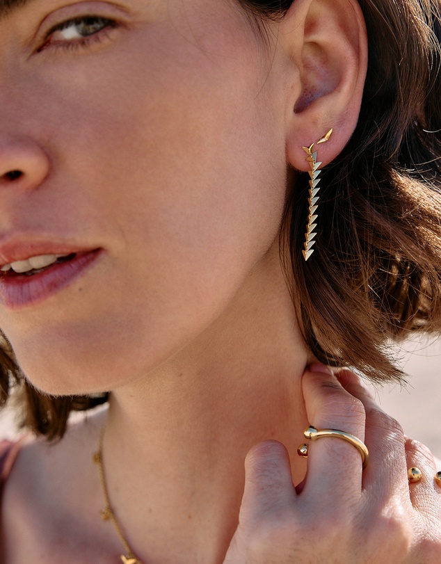 Rachel Jackson - Dreamcatcher Bird Drop Earrings Gold