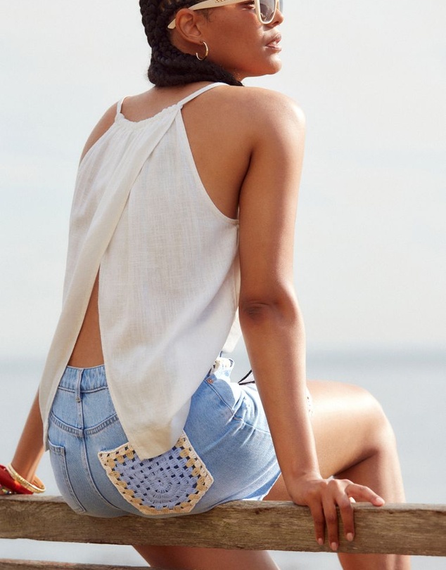 NEXT - Crochet Insert Denim Shorts