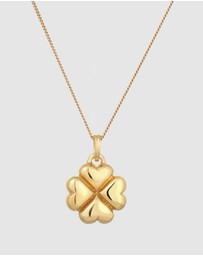Elli Jewelry - Necklace Cloverleaf 925 Sterling Silver Gold-Plated
