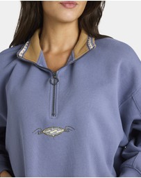 Billabong - Womens Wave Break Half Zip Fleece Hoodie