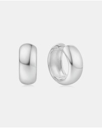 Ania Haie - Silver Chubby Medium Huggie Hoop Earrings