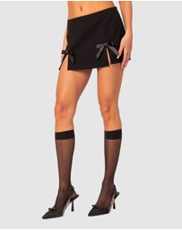 EDIKTED - Yvette Bow Slitted Mini Skirt