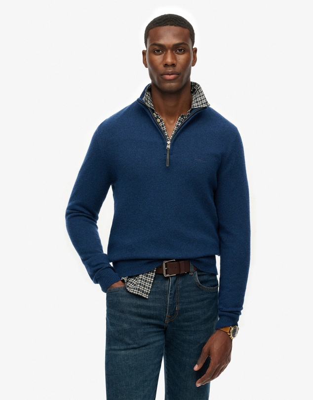 Superdry - Wool Blend Half Zip Slim Fit Jumper