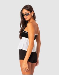 EDIKTED - Rena ribbed peplum top