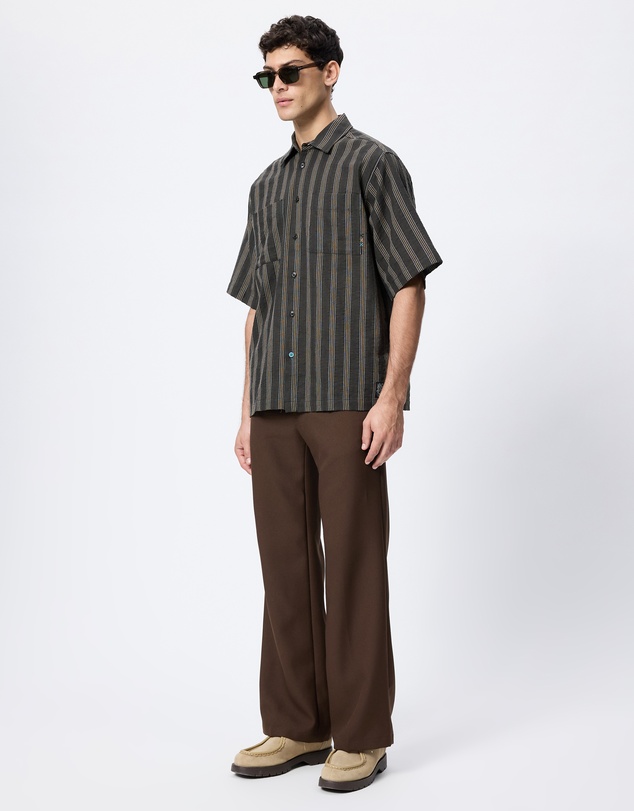 Scotch & Soda - Structured Stripe Relaxed Fit Short Sleeve Shirt