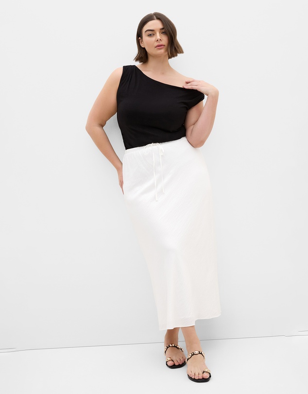 City Chic - Plus size Alexi Maxi Skirt - ivory