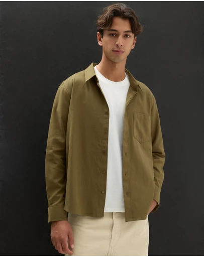 AERE - Textured Long Sleeve Shirt