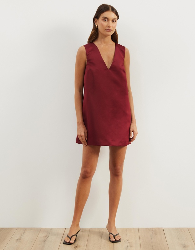 Atmos&Here - Poppy Structured Satin Mini Dress