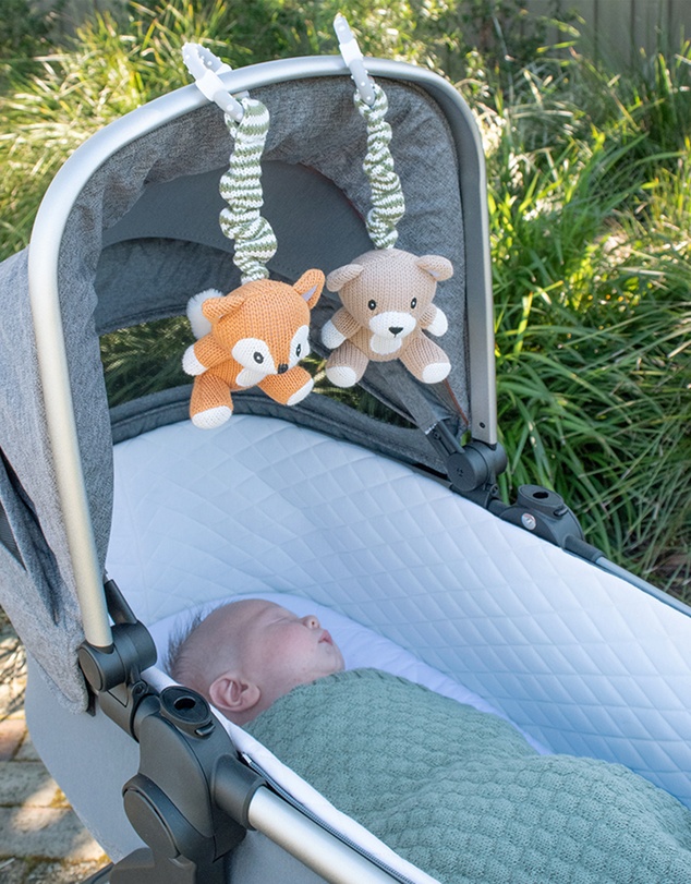 Living Textiles - 2 Pack Stroller Toys - Bear & Fox