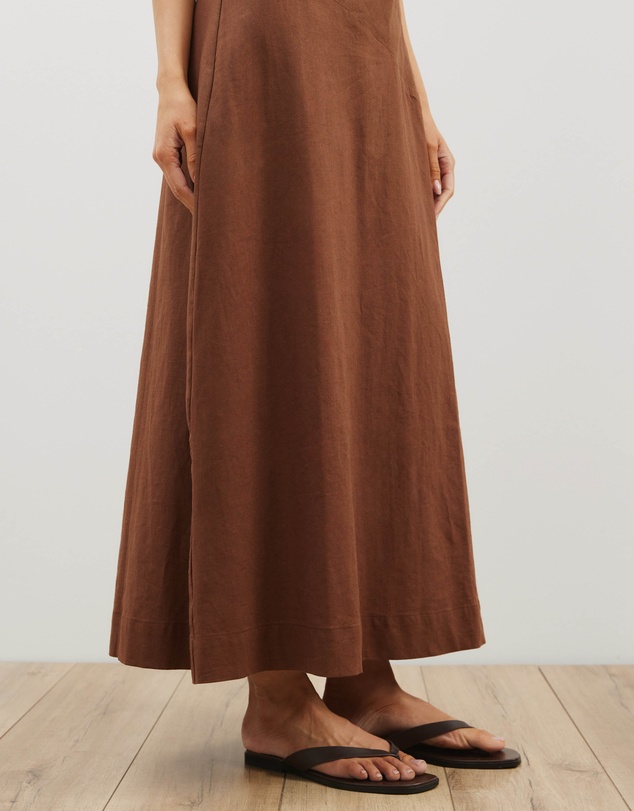Atmos&Here - Stephanie Linen Blend Wrap Front Midi Dress