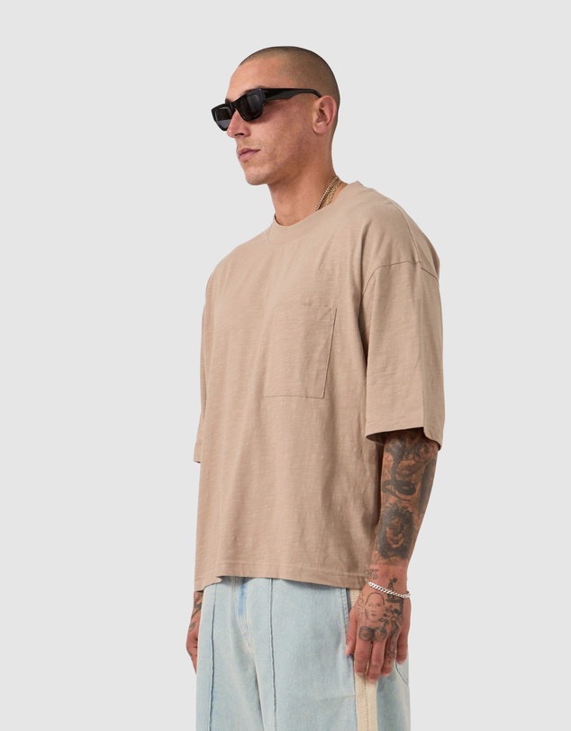 Zanerobe - Cropped Slub Flow Tee Coffee