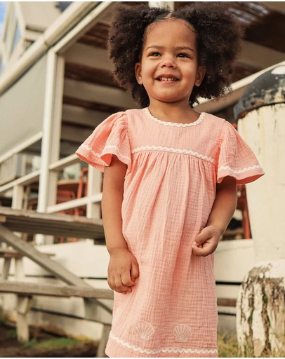 Kynd Baby - Embroidered Dress in Hibiscus