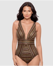 Miraclesuit Swimwear  - Sparkle Sands Odyssey Plunge Tummy Control Shaping Swimsuit