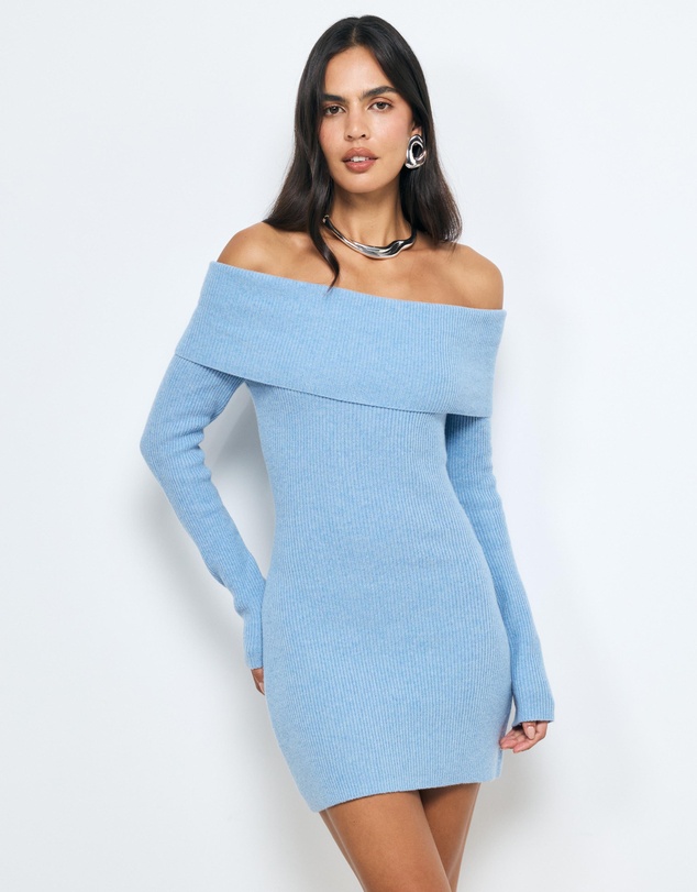 AERE - Zoe Off Shoulder Knit Mini Dress