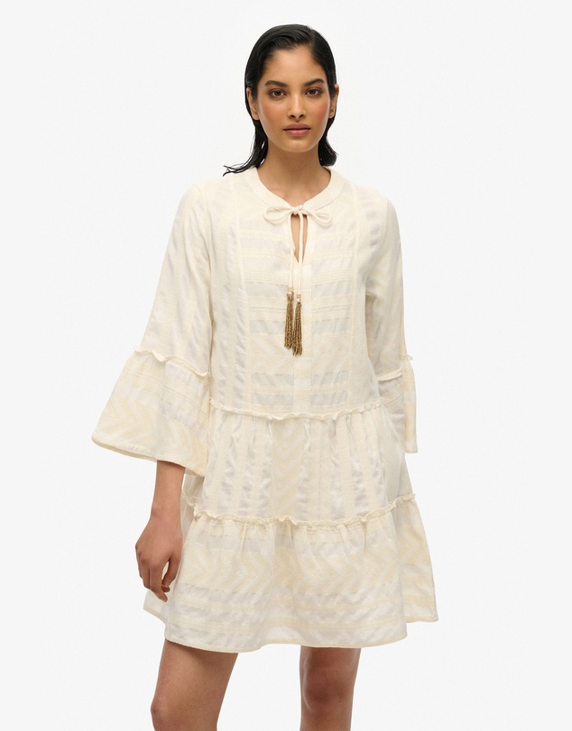 Superdry - Ibiza Long Sleeve Tiered Mini Dress